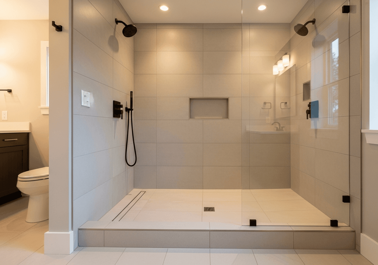 Architectural Curbless tile shower package